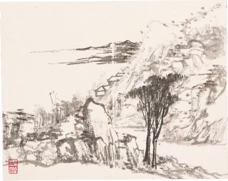 湯滌　山水、墨梅冊 | Tang Di, Landscape; Plum Blossoms - 图7