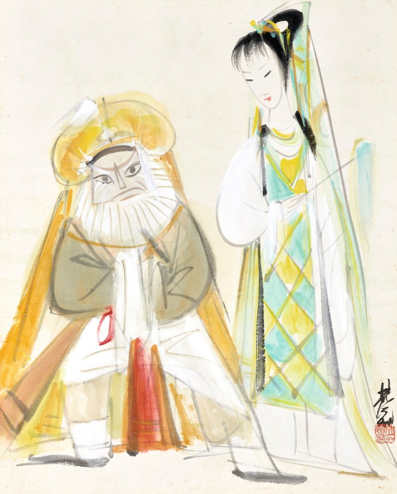 林風眠  戲劇人物—秋江
