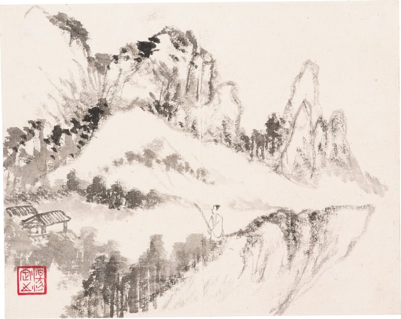 湯滌　山水、墨梅冊 | Tang Di, Landscape; Plum Blossoms - 图9