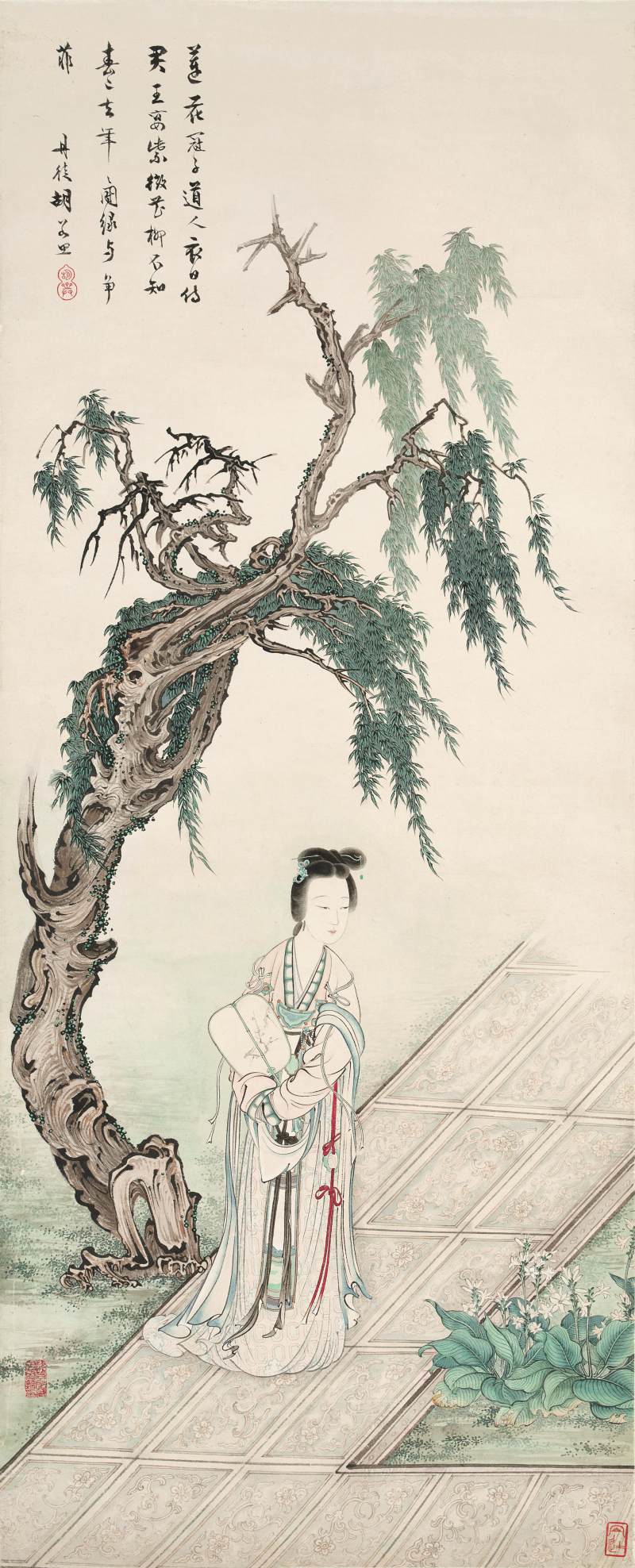 胡若思　紈扇宮妓圖 | Hu Ruosi, Hu Ruosi, Lady Holding a Fan