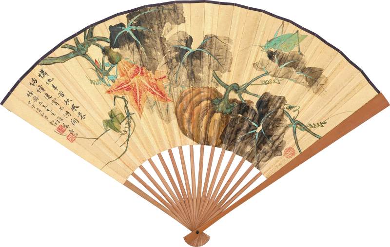 陸抑非　金瓜草蟲 | Lu Yifei, Insect on the Pumpkin Vine - 图1