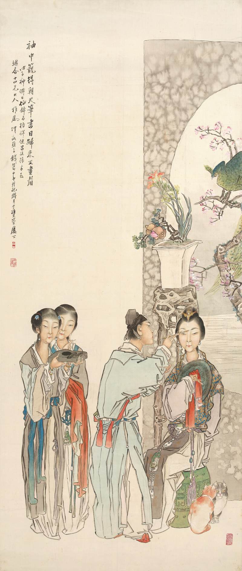 錢慧安　畫眉圖 | Qian Hui'an, Drawing Wife's Eyebrows