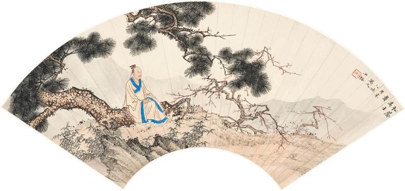 陳少梅　松蔭高士 | Chen Shaomei, Scholar under Pine Tree - 图1