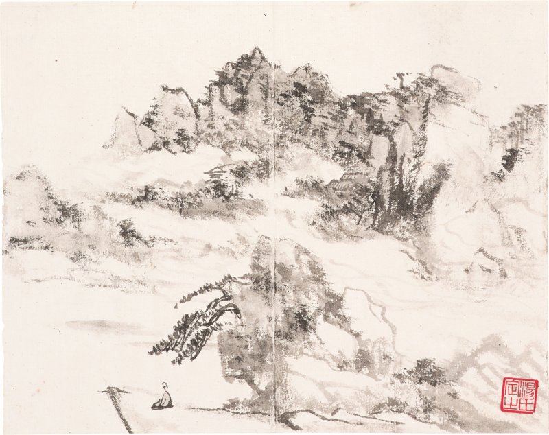 湯滌　山水、墨梅冊 | Tang Di, Landscape; Plum Blossoms - 图12