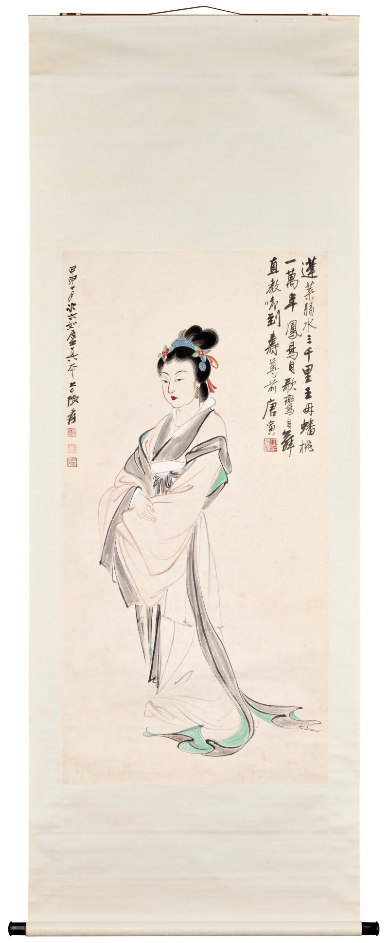 張大千  臨唐寅仕女圖 - 图2