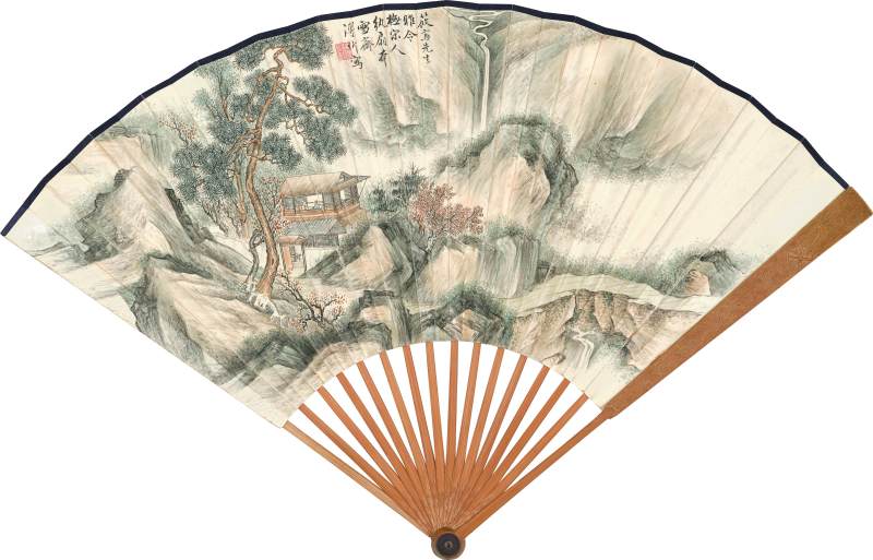 溥伒　仿宋人山水、臨董其昌題畫詩 | Pu Jin, Landscape after Song Master