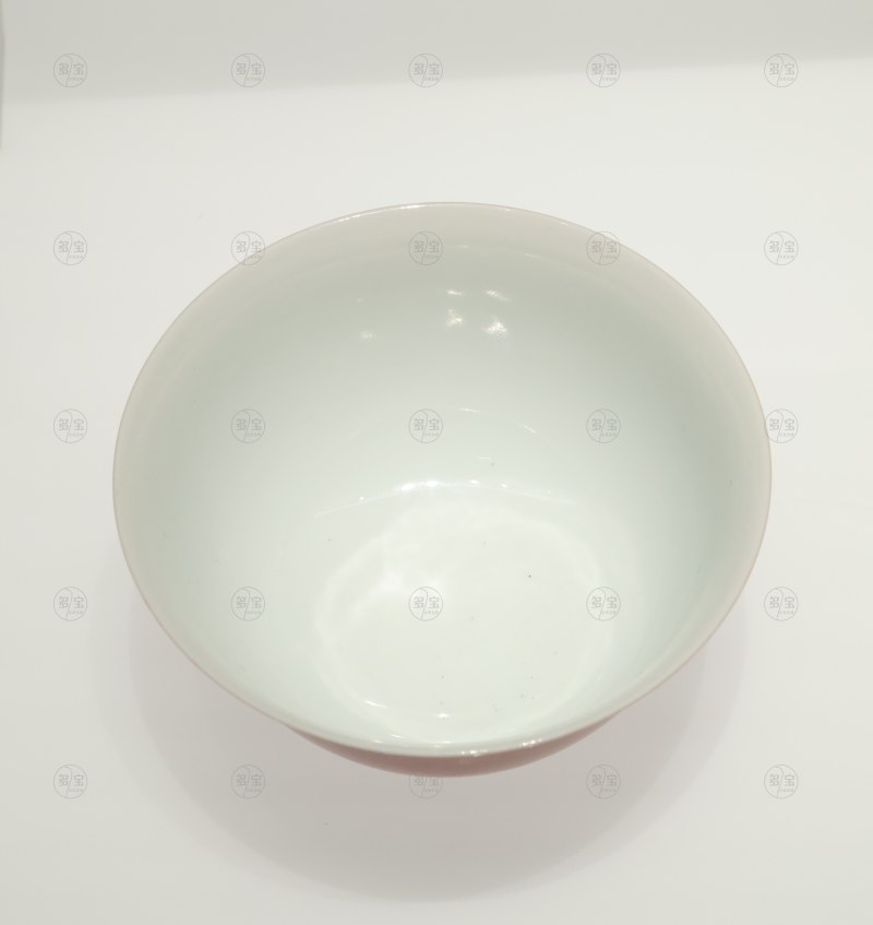 清雍正 景德镇窑珊瑚红釉碗 - 图4