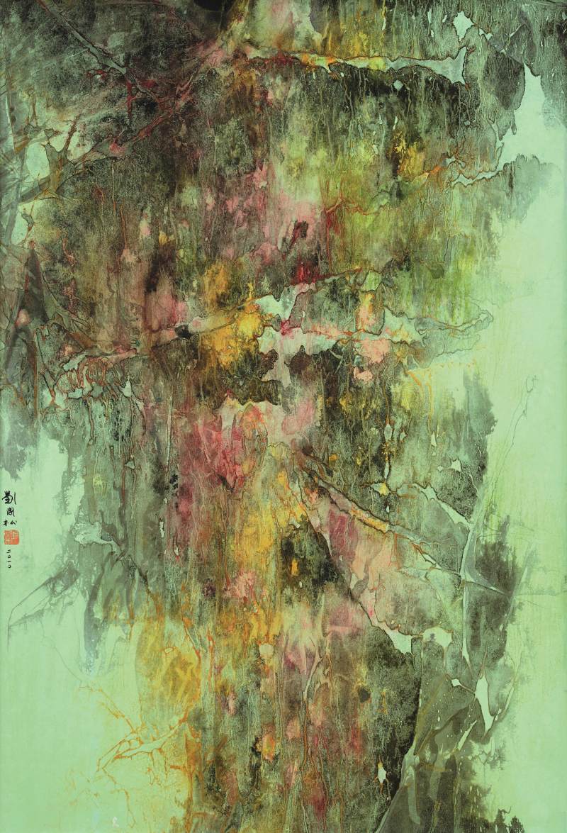 劉國松　紫藤花 | Liu Kuo-sung (Liu Guosong), Wisteria Flower - 图1