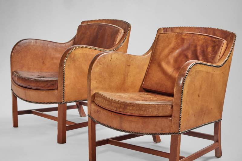Pair of "Mix" Easy Armchairs Kaare Klint | Edvard Kindt-Larsen - 图2