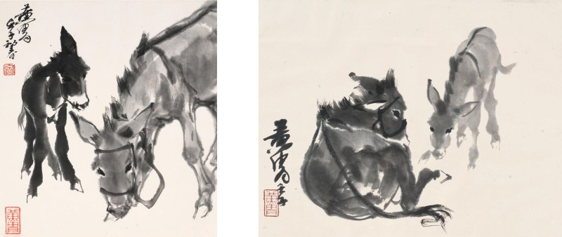黃胄　驢 | Huang Zhou, Donkeys - 图1
