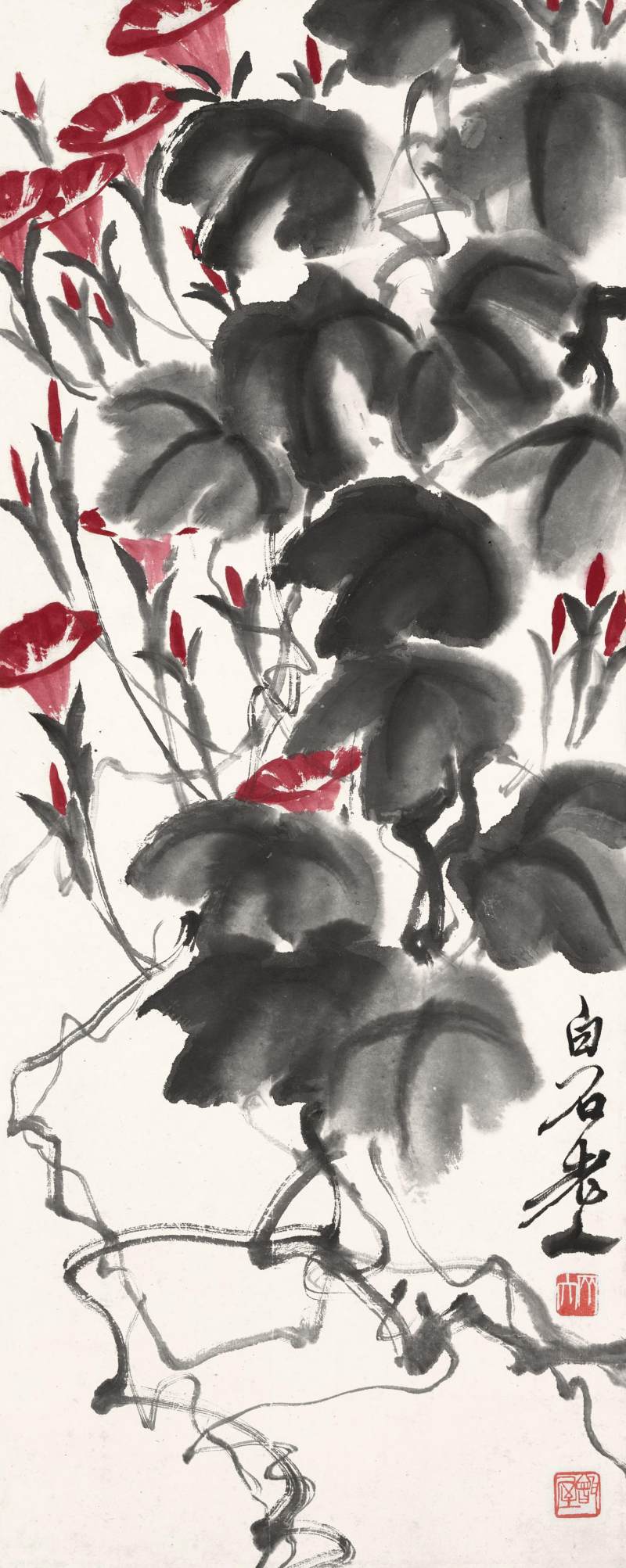齊白石 牽牛花 | Qi Baishi, Morning Glories