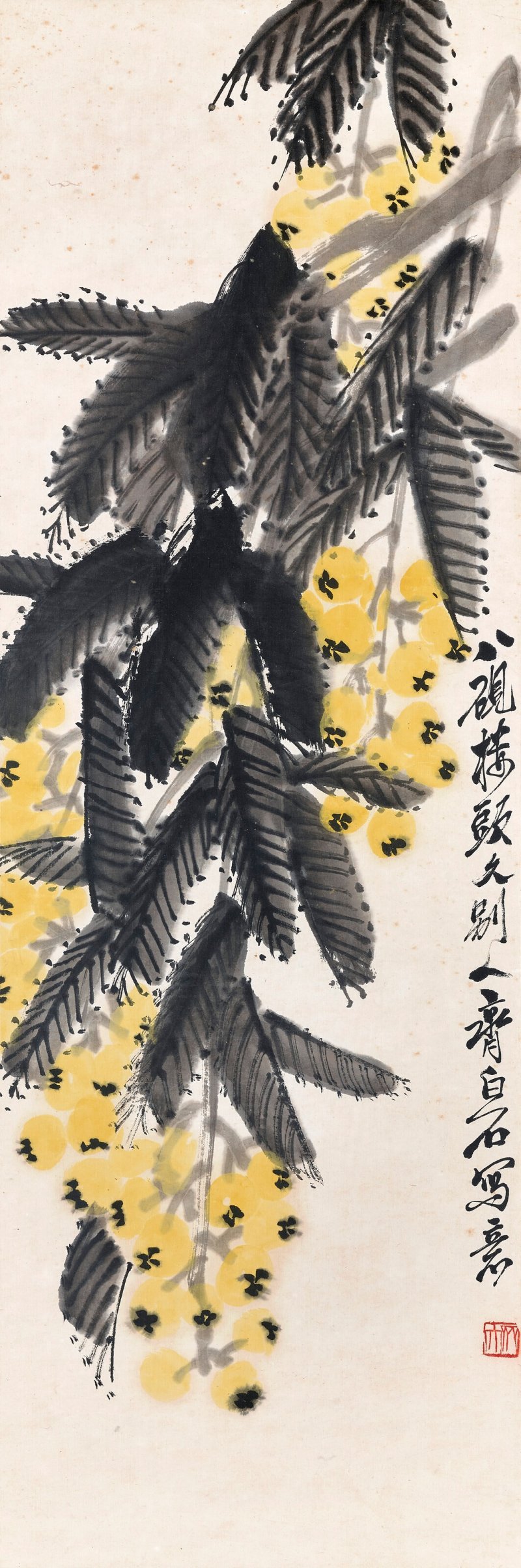 齊白石  枇杷 - 图1