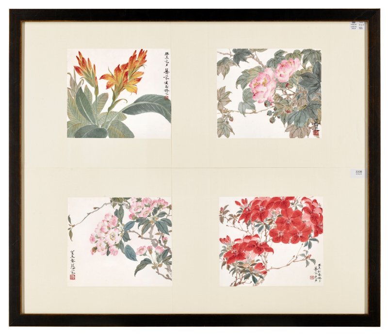 鄧芬  花卉八開 - 图3