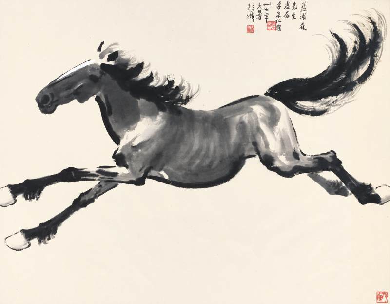 徐悲鴻　天馬凌雲 | Xu Beihong, Galloping Steed