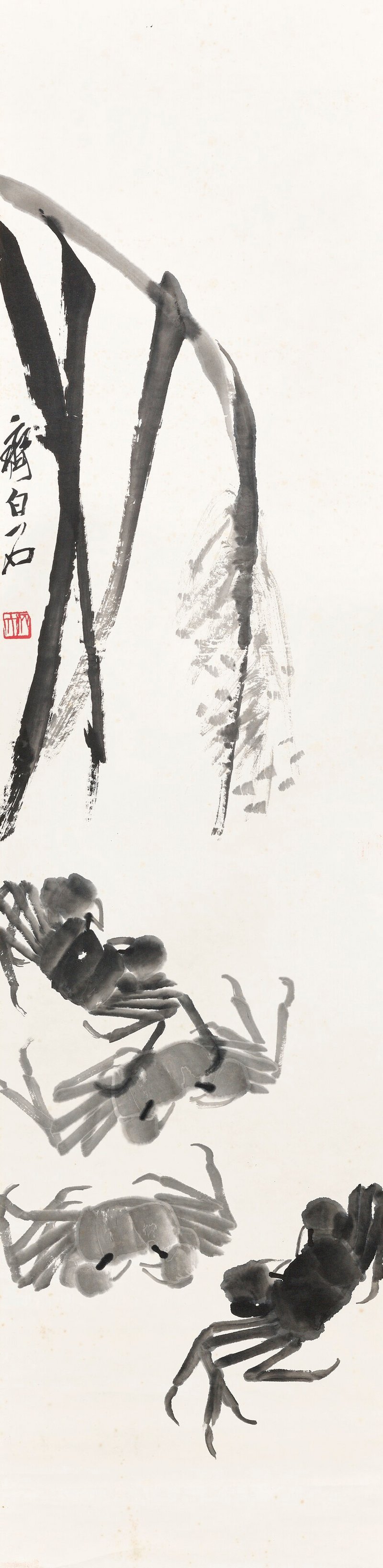 齊白石  蘆花螃蟹