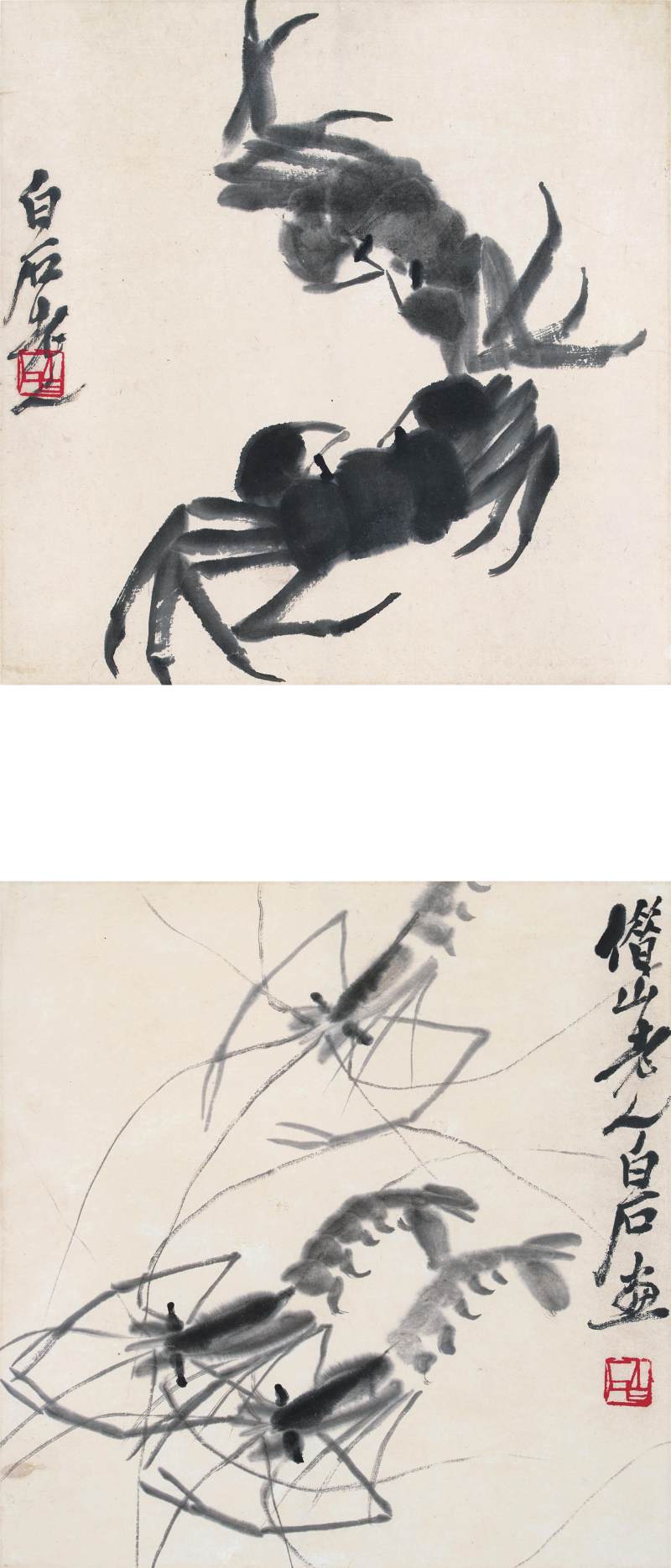齊白石　蝦蟹圖 | Qi Baishi, Crabs and Shrimps