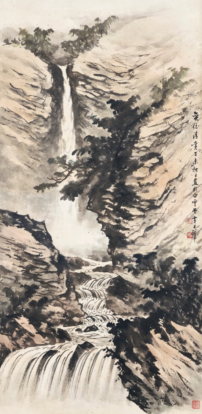 黃君璧  幽谷清泉 - 图1