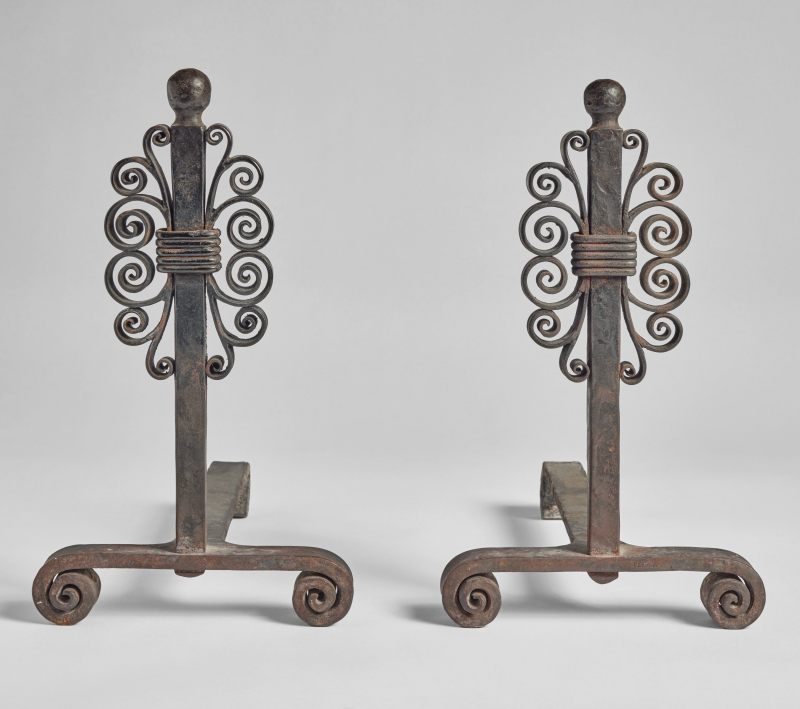 Pair of Andirons Edgar Brandt - 图1
