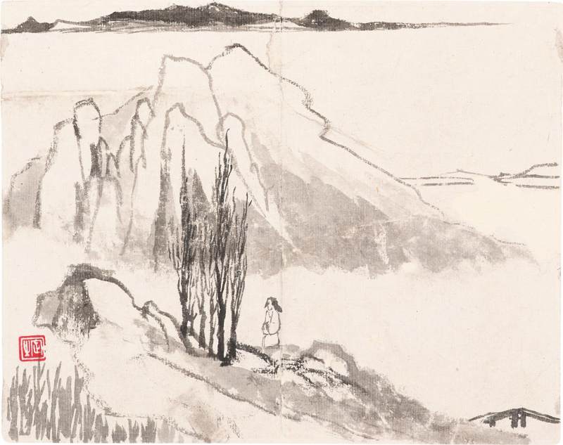 湯滌　山水、墨梅冊 | Tang Di, Landscape; Plum Blossoms - 图6