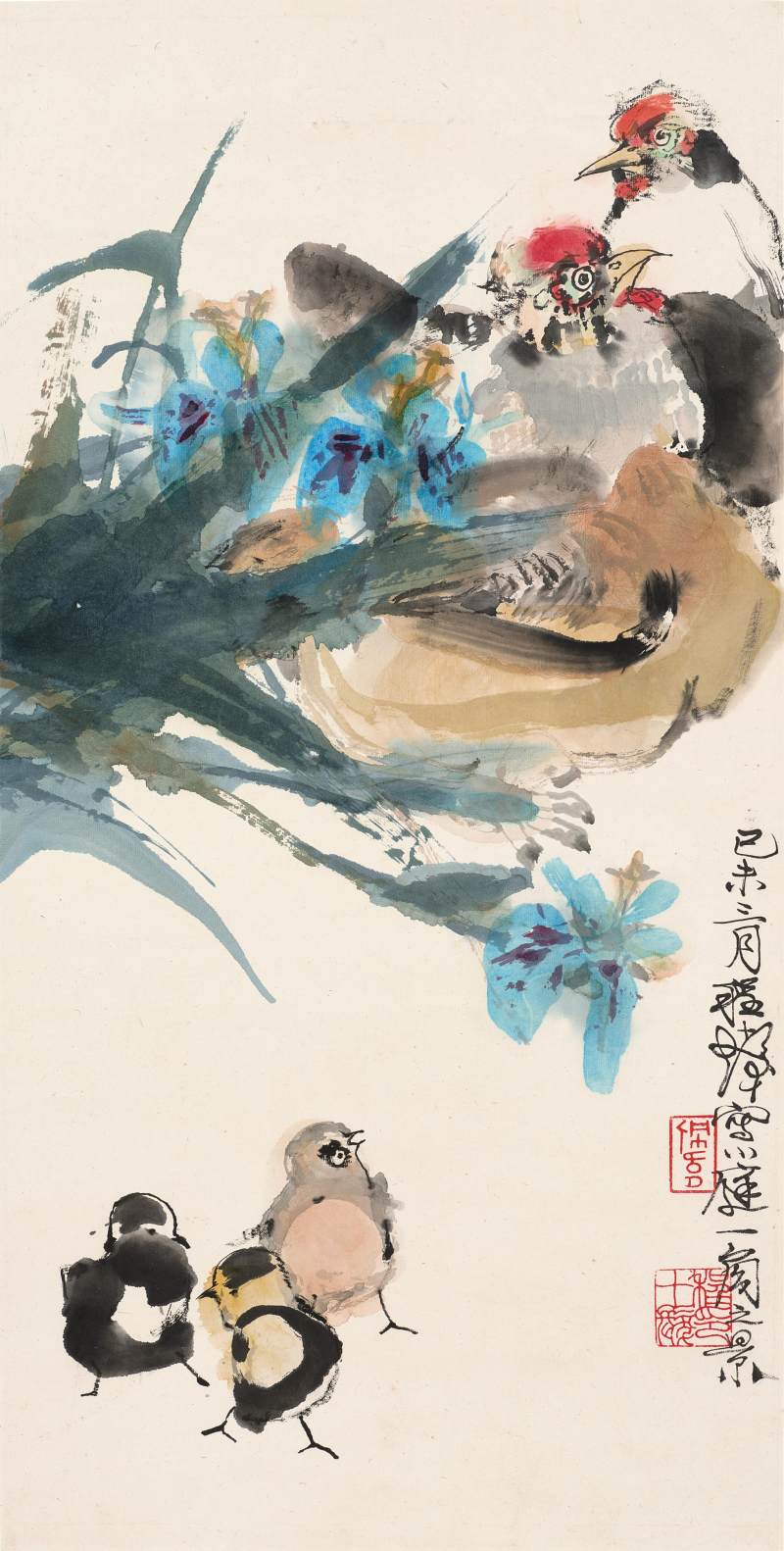 程十髮　鳶尾與雞 | Cheng Shifa, Chicken and Iris