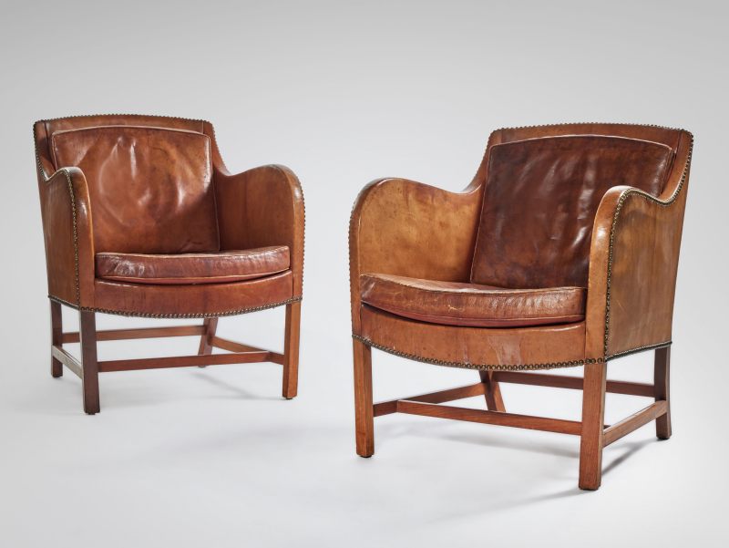 Pair of "Mix" Easy Armchairs Kaare Klint and Edvard Kindt-Larsen - 图1