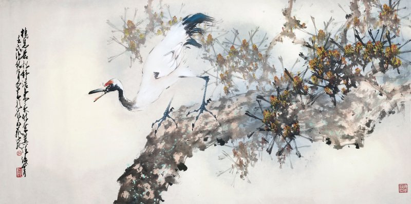 趙少昂  松鶴遐齡