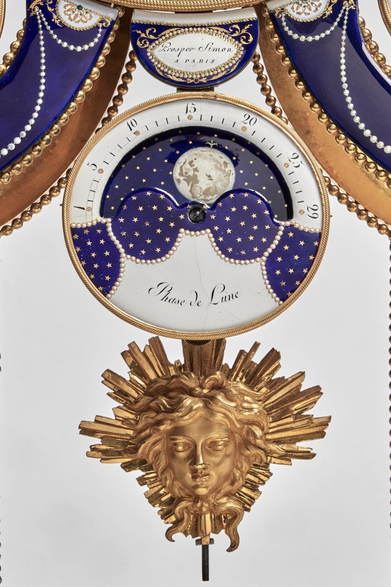 A Directoire Gilt Bronze, Enamel and White Marble Skeleton Clock, The Enamel Dated 1796 - 图6