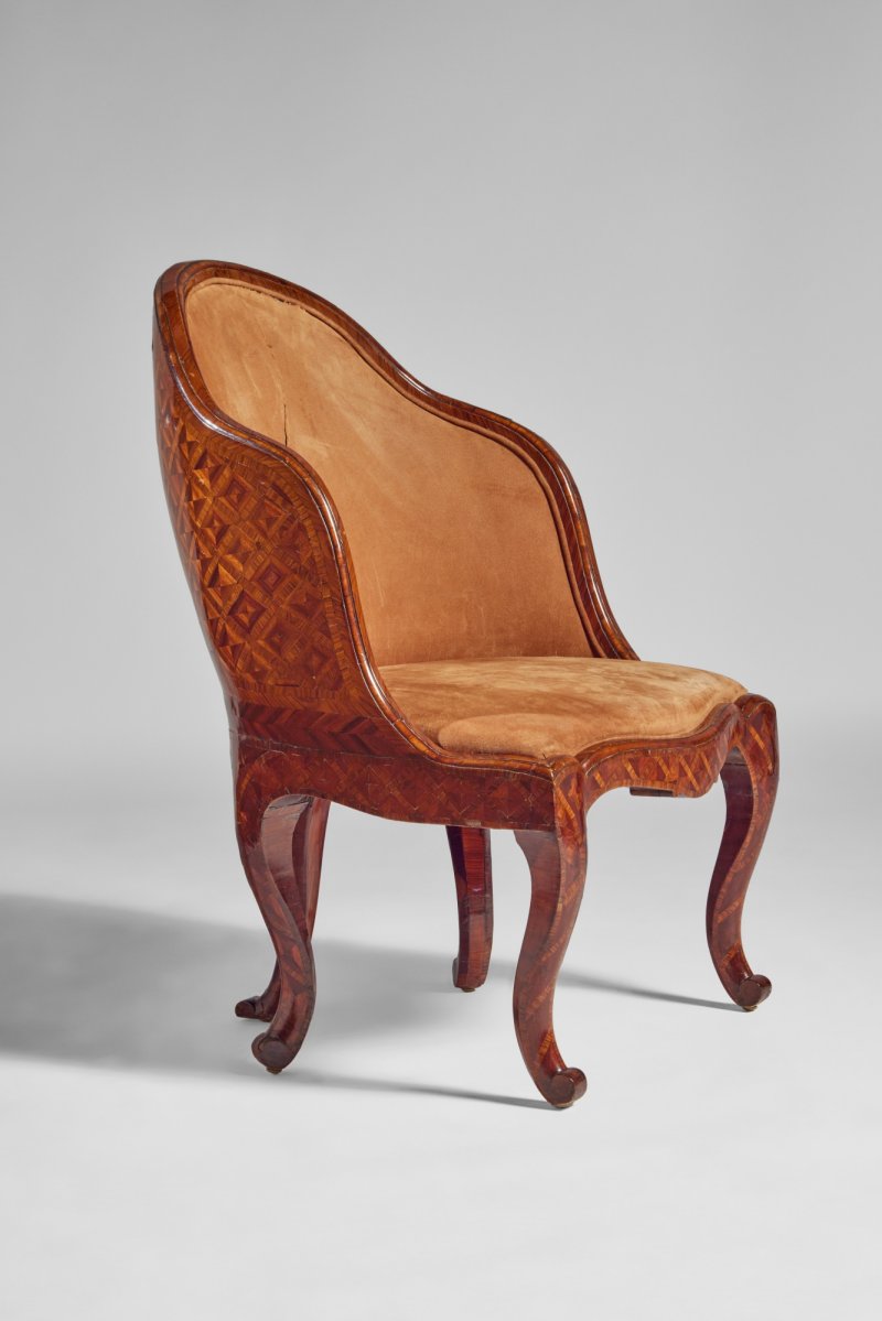 An Italian Rococo Kingwood and Tulipwood Parquetry Fauteuil de Bureau, Rome, Third Quarter 18th Century - 图2