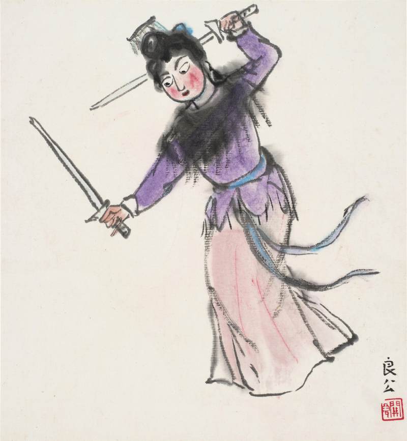 關良　虞姬舞劍 | Guan Liang, Yu Ji's Sword Dance