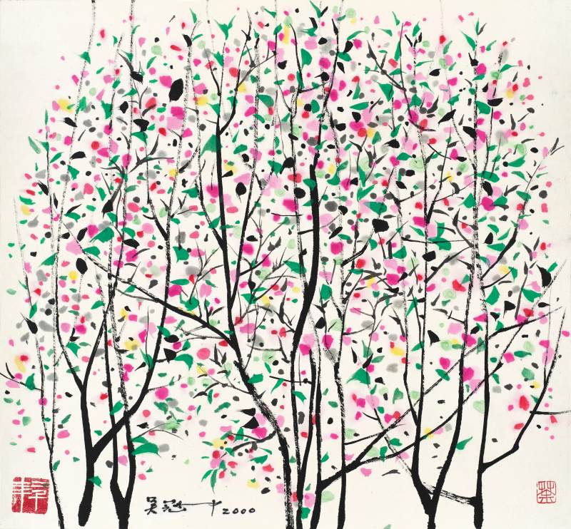 吳冠中　海棠 | Wu Guanzhong, Begonia - 图1