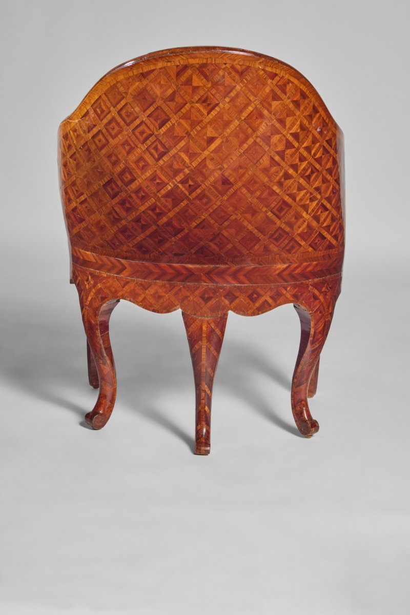 An Italian Rococo Kingwood and Tulipwood Parquetry Fauteuil de Bureau, Rome, Third Quarter 18th Century - 图4