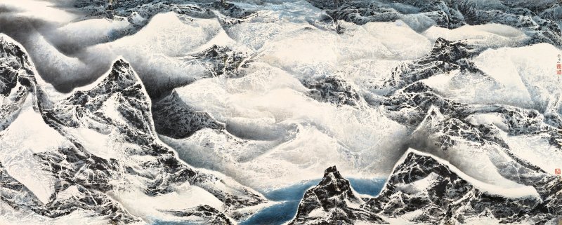 劉國松  雪山 - 图1