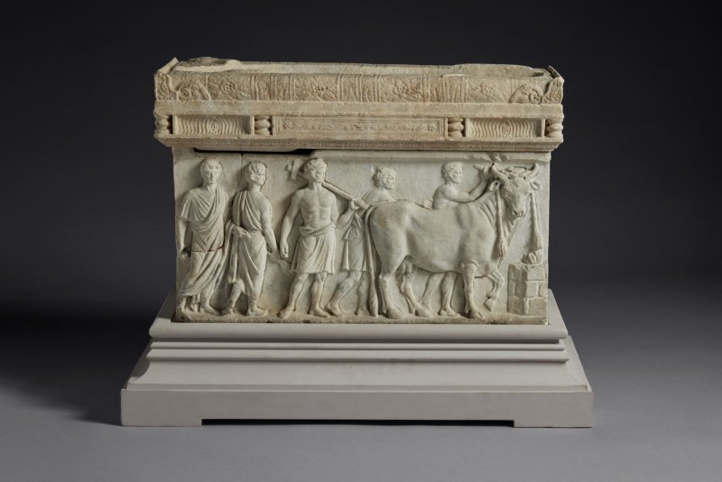 A Marble Urn and Lid ("The Stowe Sarcophagus") , Rome, circa A.D. 1770-1780