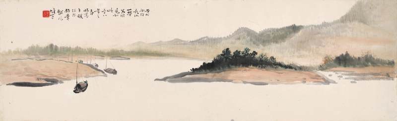 黎雄才　舟泊長江 | Li Xiongcai, Boats on Changjiang River