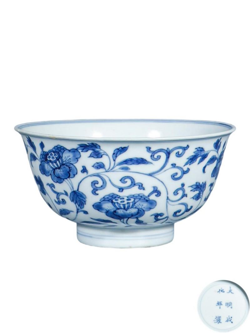 清康熙   青花花卉纹碗 - 图1