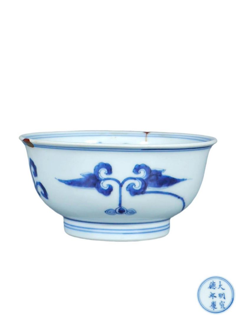 清康熙   青花花卉纹碗 - 图1