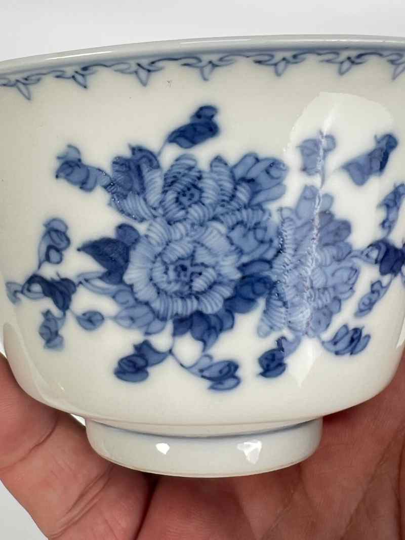 XYB033  民国 青花花卉纹杯 - 图6