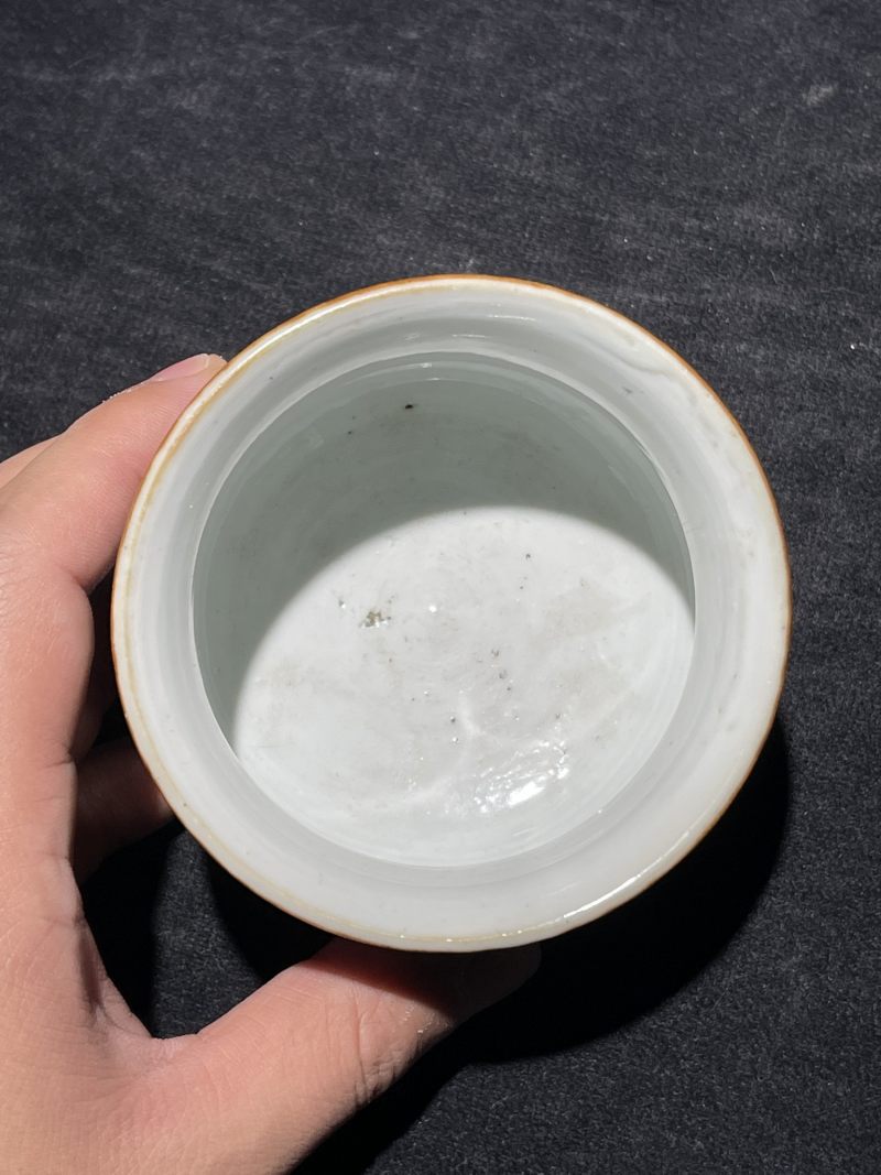 清雍正 青花寿纹小琴炉 - 图5