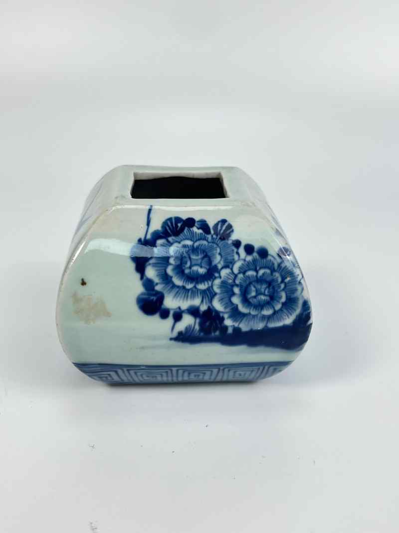 XYB043  清晚期 青花花鸟纹水盂 - 图2