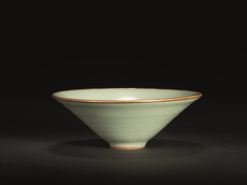 明 龙泉窑粉青釉斗笠盏 - 图1