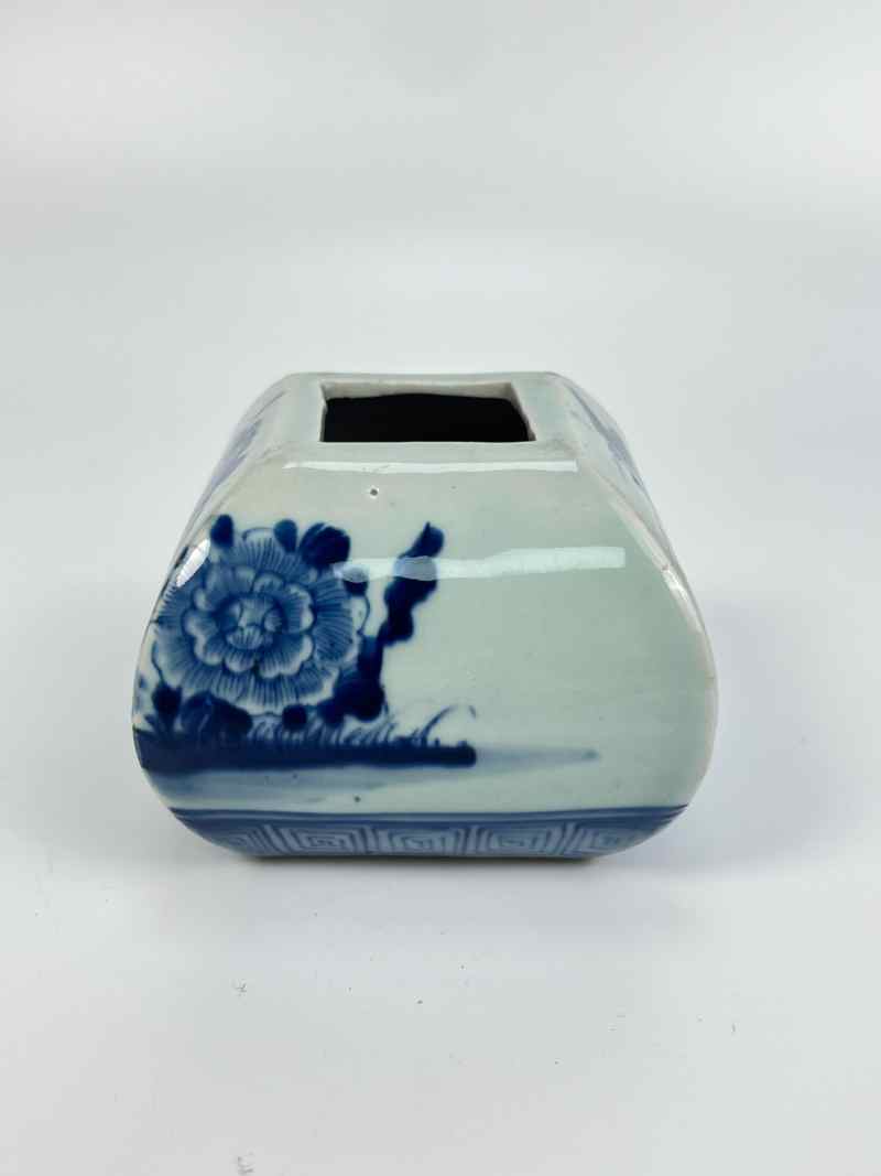 XYB043  清晚期 青花花鸟纹水盂 - 图3