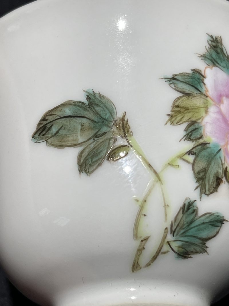 民国 粉彩花卉纹杯一组四件 - 图11