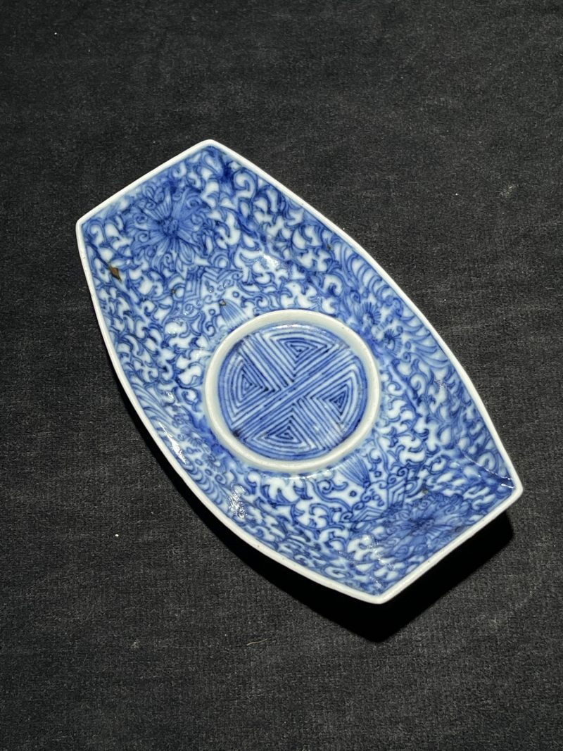 清乾隆 青花粉彩茶船一组四只 - 图14