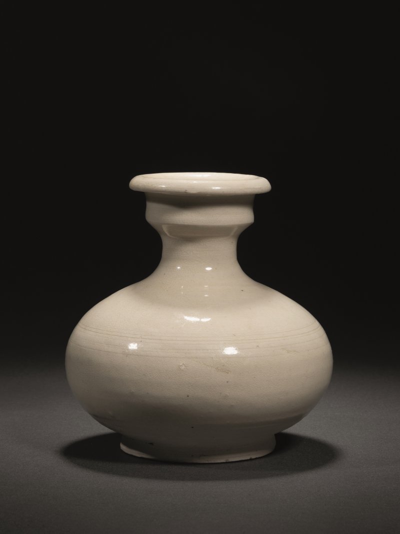 明 白釉盘口壶 - 图1