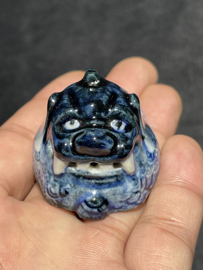 清中期 甪端形青花小盖盒 - 图3
