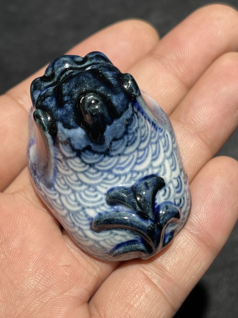 清中期 甪端形青花小盖盒 - 图5