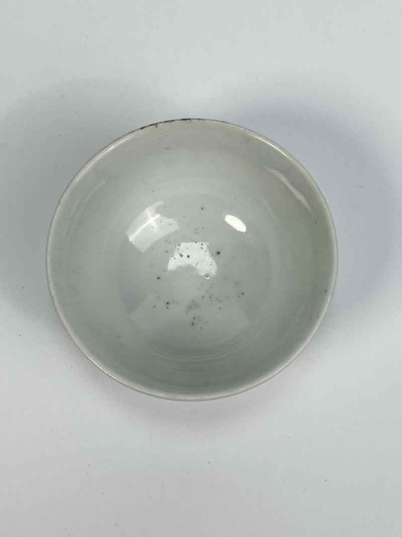 XYB050  民国 粉彩九蝶图茶圆 - 图2