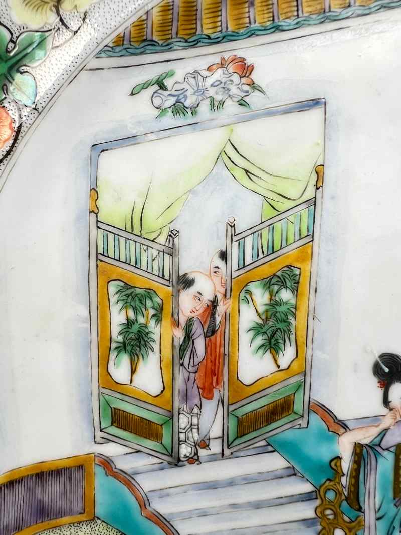 XYB049  清咸丰 广五彩人物纹盘 - 图4