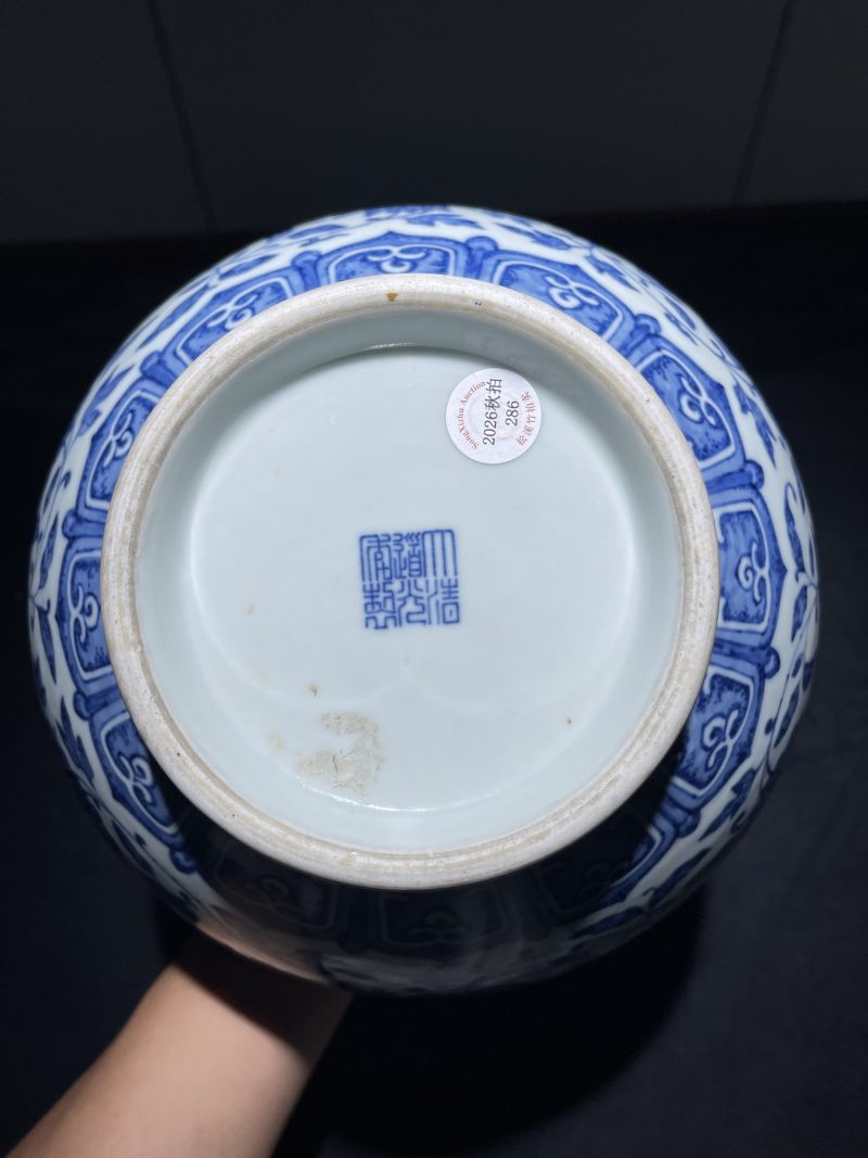 清道光 青花缠枝莲纹赏瓶 - 图11