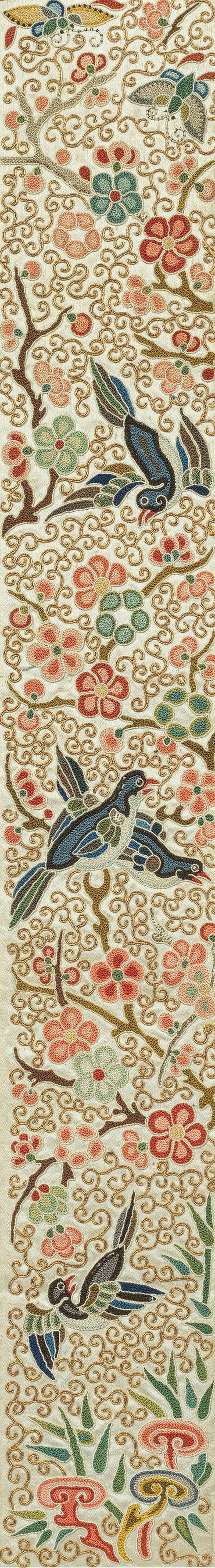 十九世紀 緞綉屏一組 | A GROUP OF EMBROIDERED PANELS AND SLEEVE BANDS - 图8